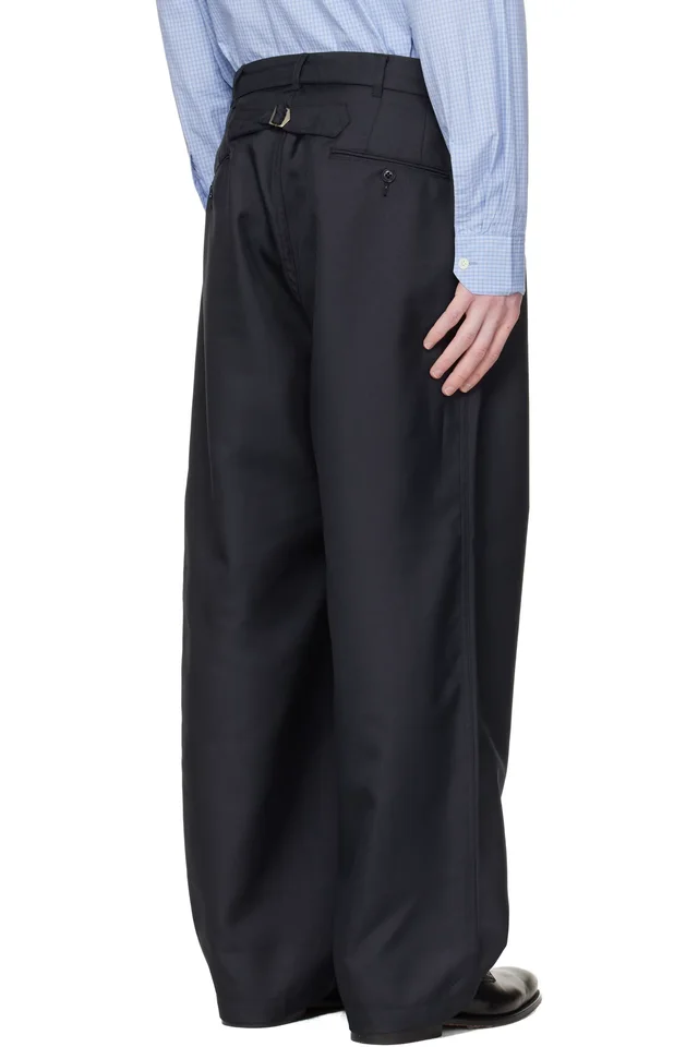 nanamica Navy Polyester Twill Club Trousers, photo 3 of 4 from SSENSE