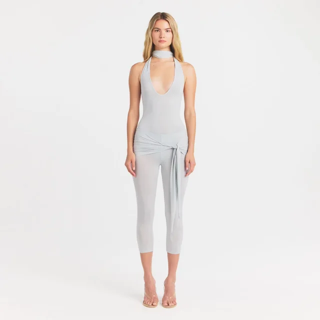 SKIMS cupro jersey halter bodysuit, photo 3 of 4 from SKIMS