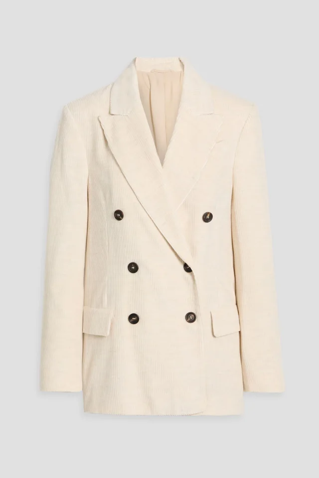 Double-Breasted Corduroy Blazer