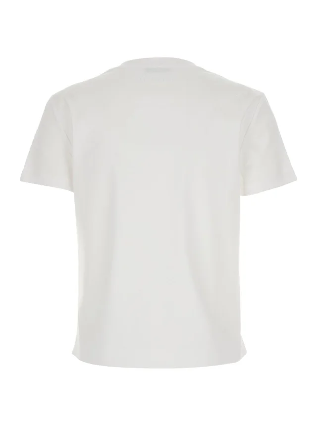 Maxmara pure 'Donata' White T-Shirt with Embroidered Logo on the Back in Cotton for Women in White 100% Cotton, photo 2 of 4 from Gaudenzi Boutique