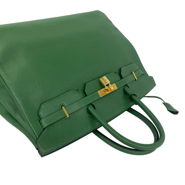 Hermès Birkin40 Cuir Chevre Mysore in Green Calfskin from LuxUness, photo 4 of 10