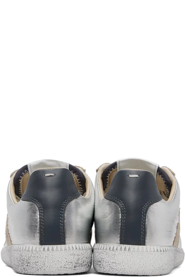 Maison Margiela Silver Replica Iridescent Sneakers, photo 2 of 3 from SSENSE