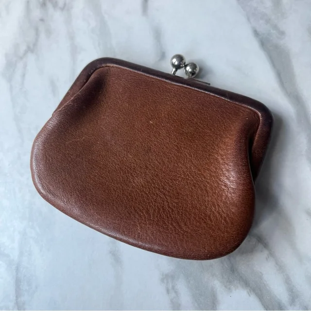 Coach Vintage Leather Kisslock Change Coin Purse in silver|neutral|gray|brown Leather from Poshmark, photo 2 of 3