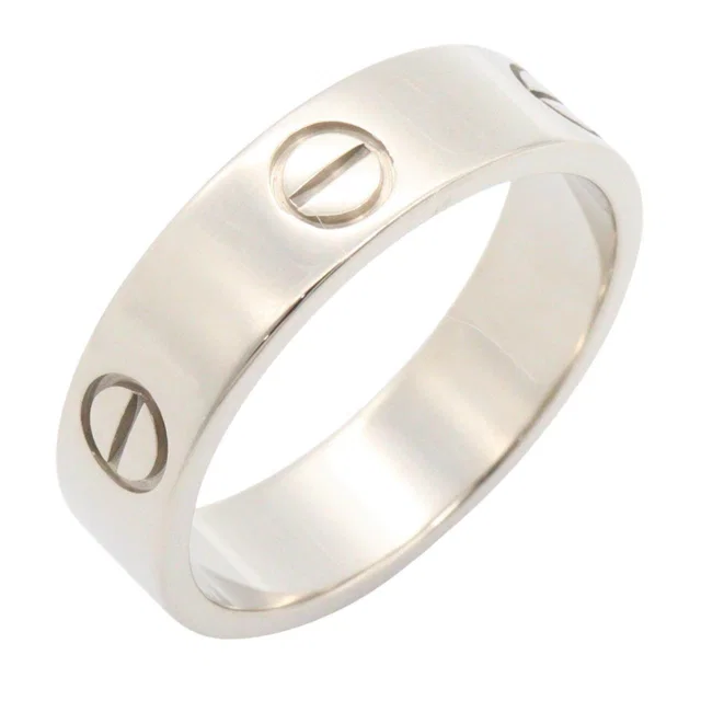 Cartier Love Au750 White Gold Ring Size 18 in White from LuxUness