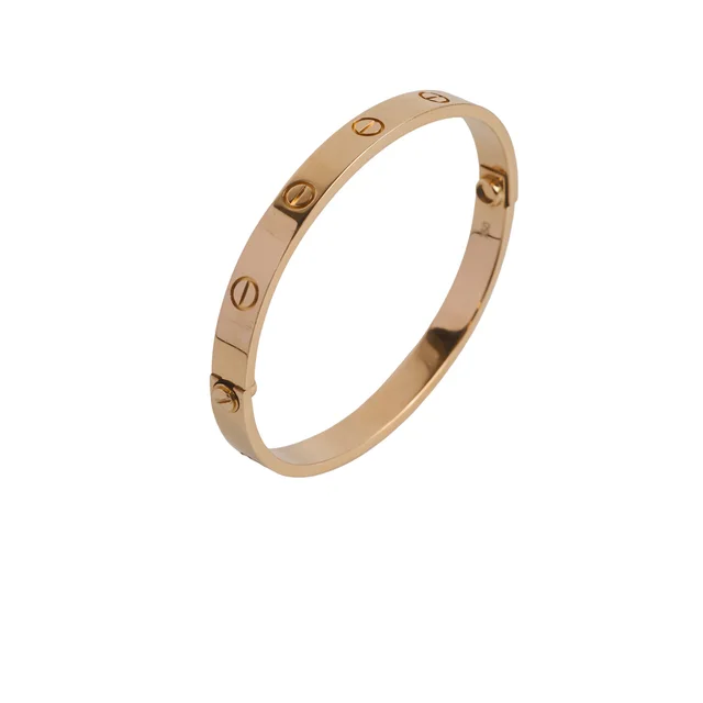 Cartier Love Classic Pink Gold Bracelet Size 17 in Pink from The Purse Affair