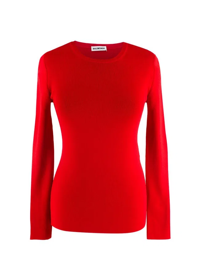 Balenciaga Crewneck Fine Knit Logo Jumper from HEWI