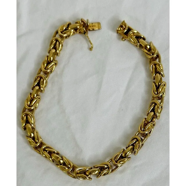 Unoaerre 14k Yellow Gold Byzantine Chain Bracelet 8" Italy Brev Safety Latch in gold from Poshmark