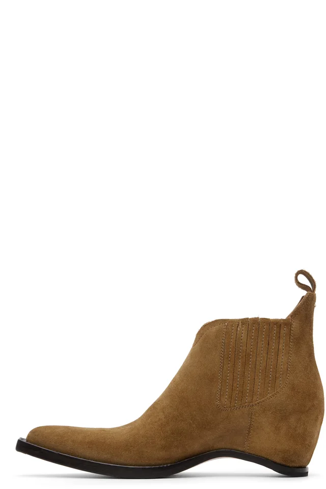 Maison Margiela Tan Heel-Less Western Chelsea Boots, photo 3 of 5 from SSENSE