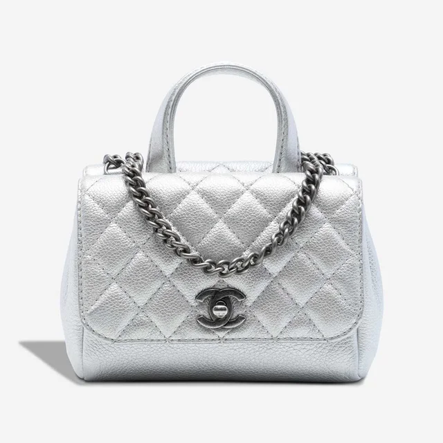 Chanel Timeless Handle Mini Caviar Silver in Silver Caviar leather from SACLÀB, photo 2 of 2