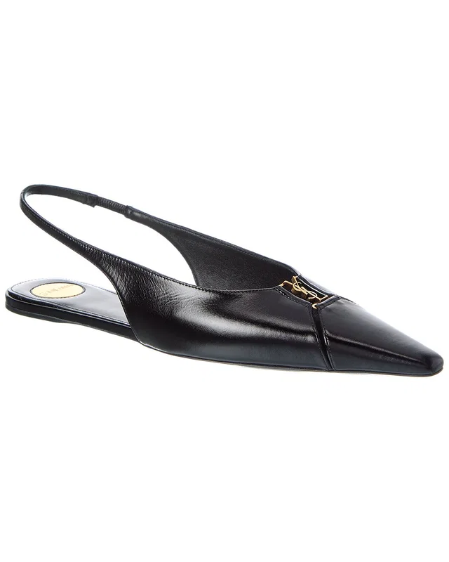 Saint Laurent Babylone Leather Slingback Flat, image 1 of 1 from Rue La La