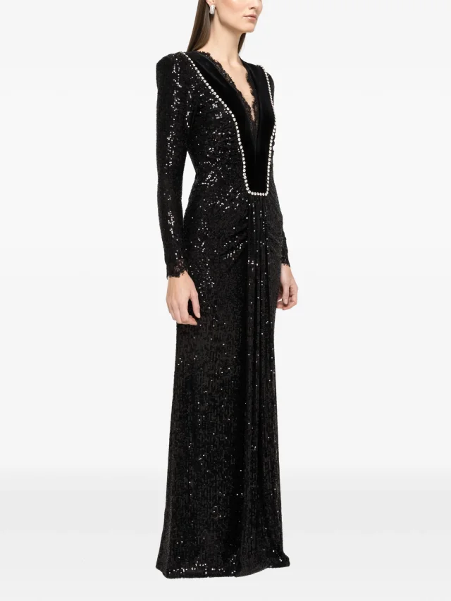 NISSA crystal-embellished sequin maxi dress, photo 2 of 2 from FARFETCH
