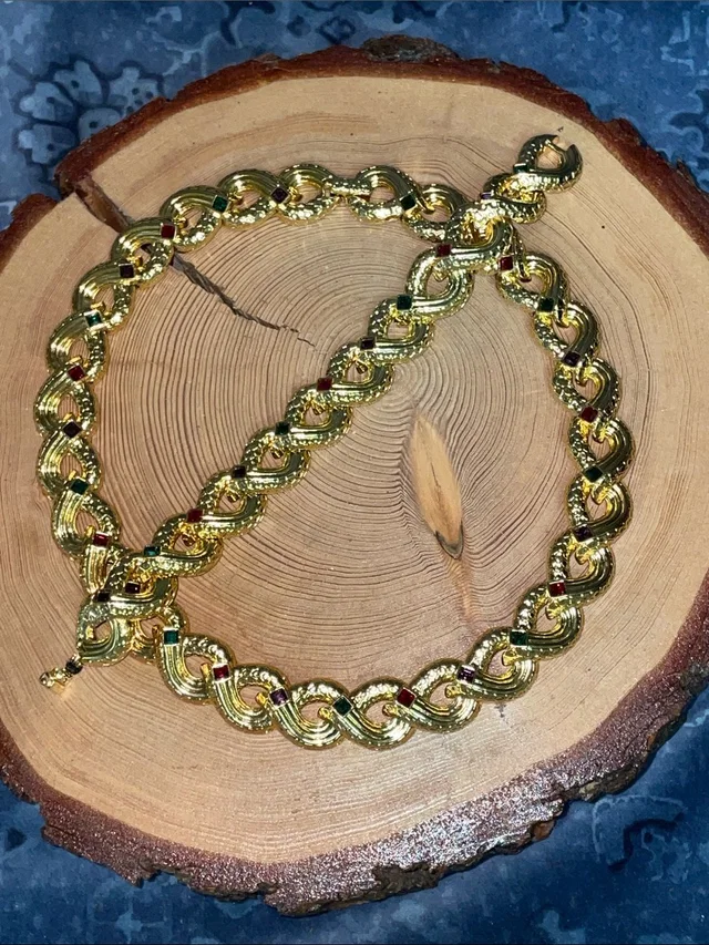 Swarovski Vintage Multi-Color Jewel Link Necklace & Bracelet Set in gold|red from Poshmark