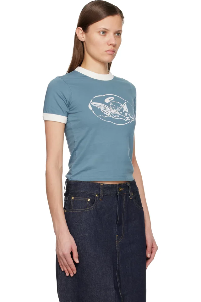 Carhartt Work In Progress Blue Reminiscing Ringer T-shirt, photo 2 of 4 from SSENSE