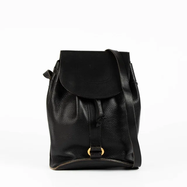 Delvaux Black Leather Vintage Crossbody Bag in Black Leather from Labellov