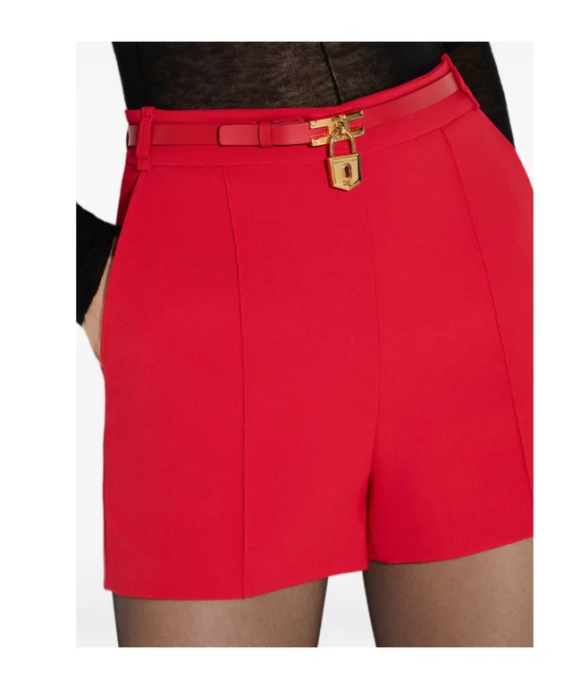 Elisabetta Franchi shorts in lightweight crêpe fabric with belt, photo 5 of 5 from SENSER