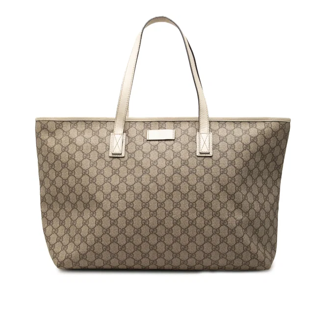 Beige Gucci Large GG Supreme Tote in Beige Coated canvas from Designer Revival