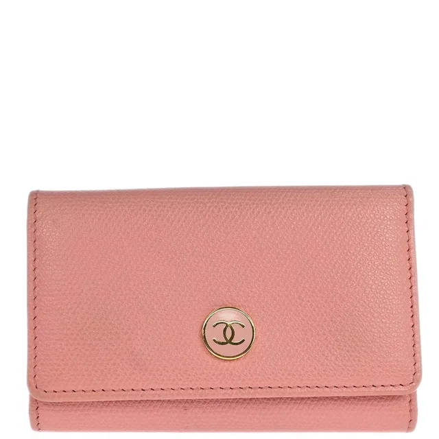 Chanel 2003-2004 Pink Calfskin Key Case Small Good in Pink Calfskin from AMORE Vintage Tokyo