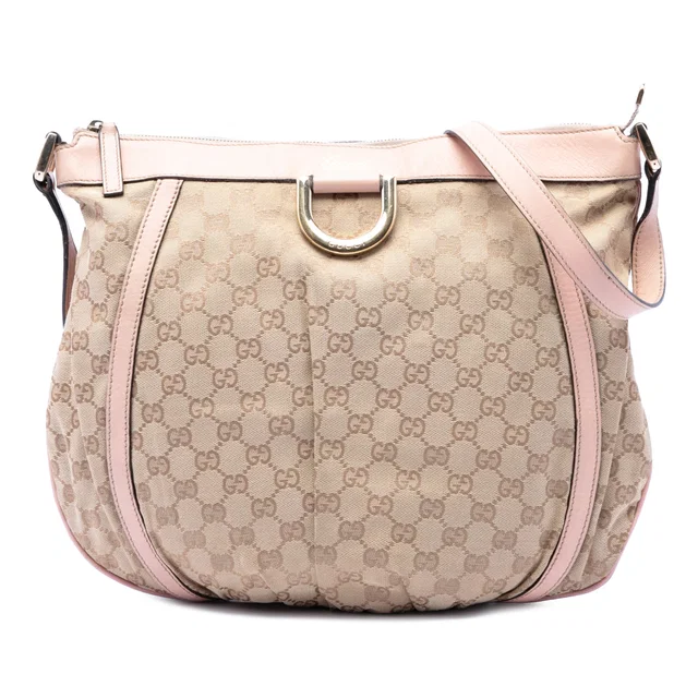 Pink Gucci GG Canvas Abbey D Ring Crossbody in Pink Canvas from Designer Revival