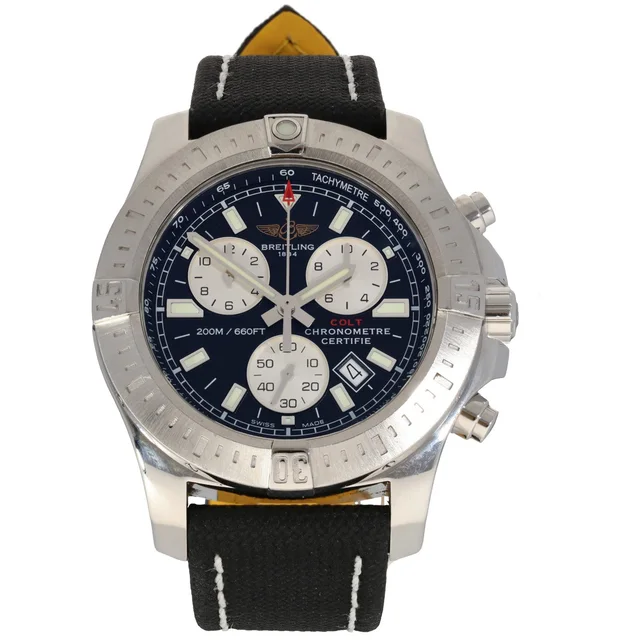 Breitling Colt Chronograph II A73388 44mm Stainless Steel Watch in Leather from H&T