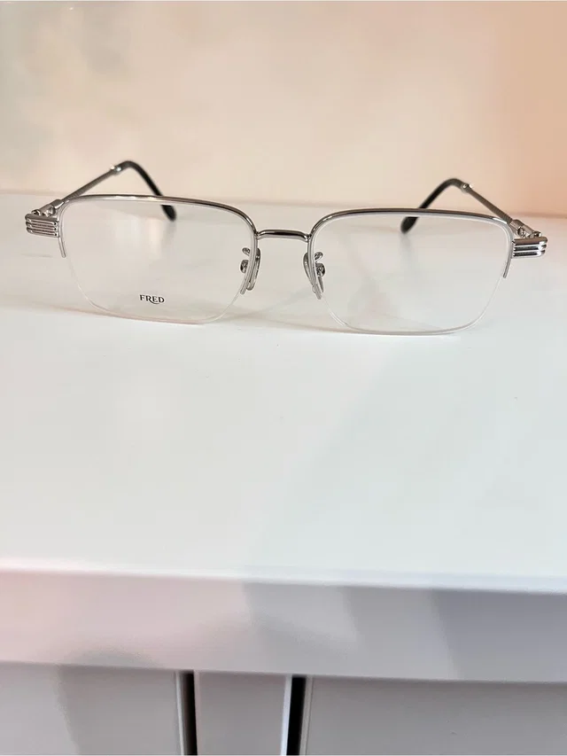 FRED Men's Silver Rectangular Metal Rim Glasses in gray|silver from Poshmark