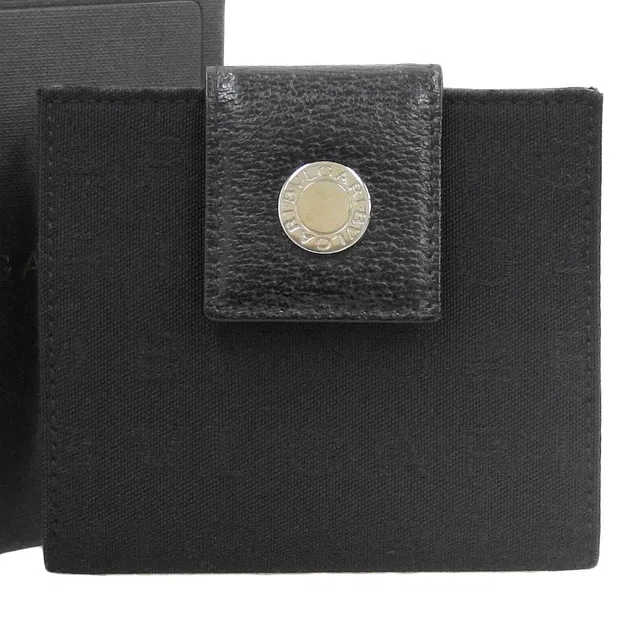 Bvlgari Canvas Leather Compact Wallet in Canvas from LuxUness