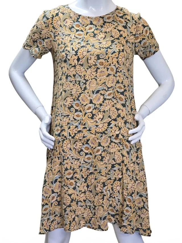 Silk Maxmara Weekend Floral Dress In Mustard, Olive & Pale Blue Sz S in green|yellow Silk from Poshmark