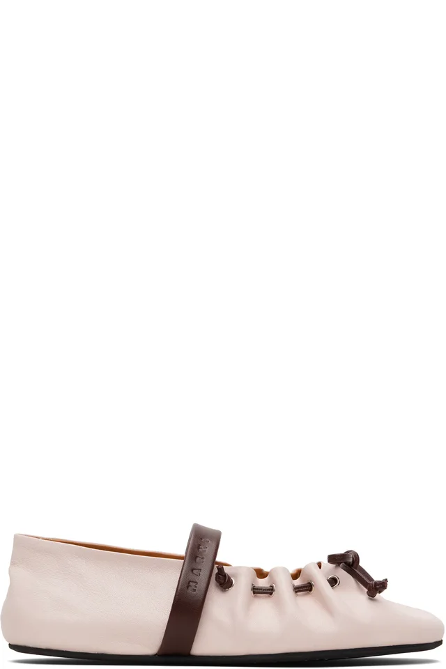 Marni Pink Leather Mary Jane Soft Ballerina Flats from SSENSE, photo 1 of 1