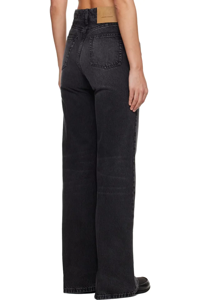 AMI Paris Black Cotton Flare-Fit Jeans, photo 3 of 4 from SSENSE