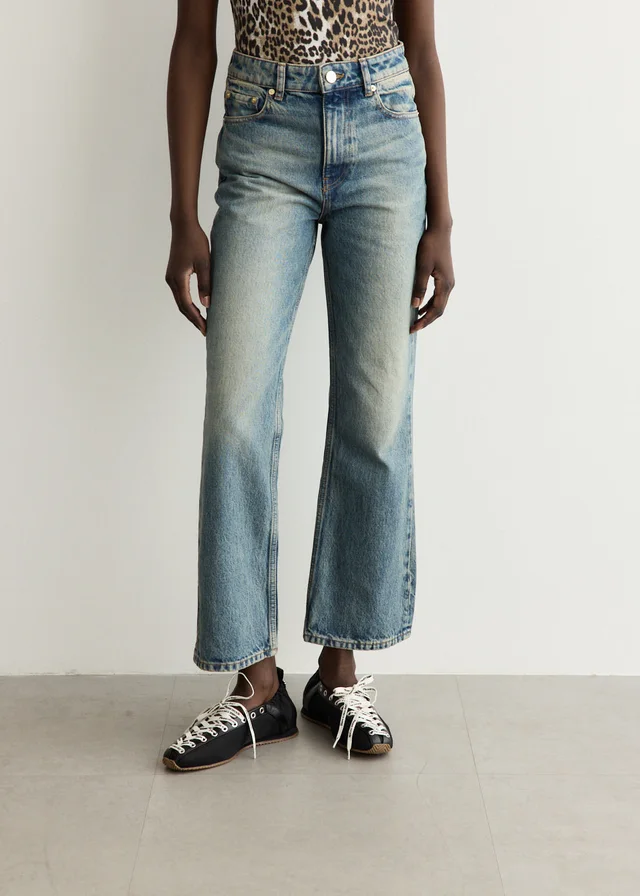 Ganni Tint Rigid Denim Betzy Cropped Jeans in Blue from Incu, photo 1 of 1