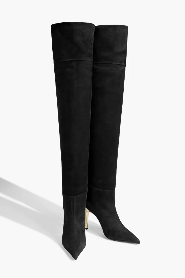 Jimmy Choo Cierra 100 Suede Over-the-Knee Boots, photo 2 of 4 from THE OUTNET