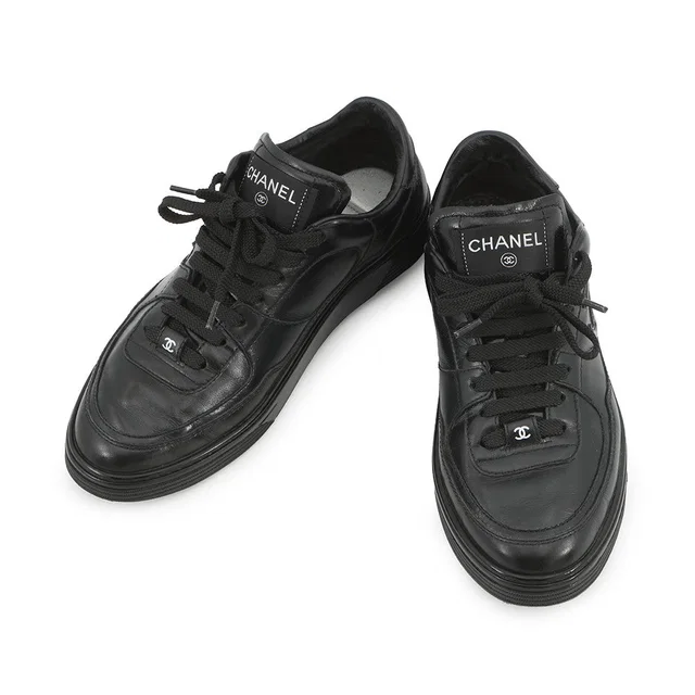 Chanel Sneakers BlackG46733 Calf Leather Size 38 in Calfskin from GALLERY RARE