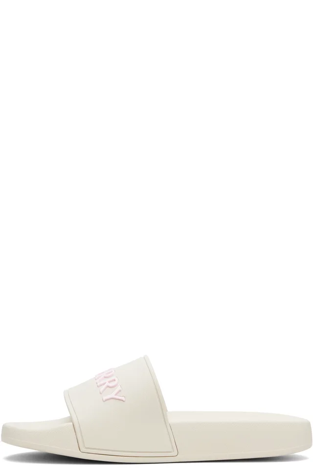 Burberry Beige Logo Slides, photo 3 of 5 from SSENSE