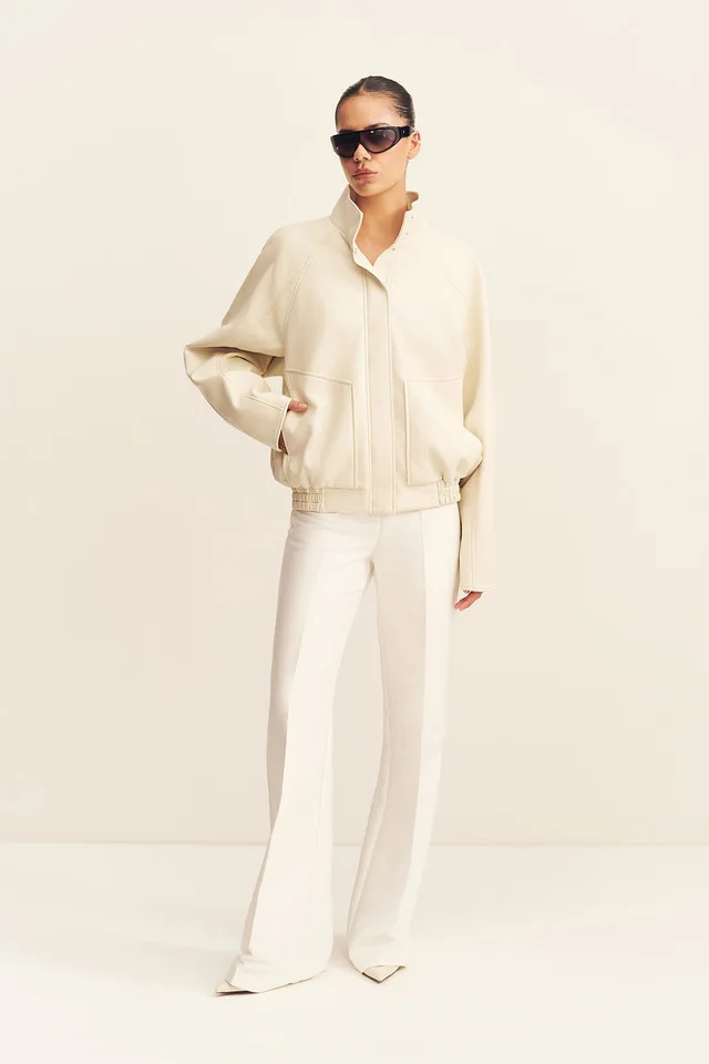 Shona Joy BLAKE FUNNEL NECK FAUX LEATHER JACKET - BONE from Shona Joy, photo 1 of 1