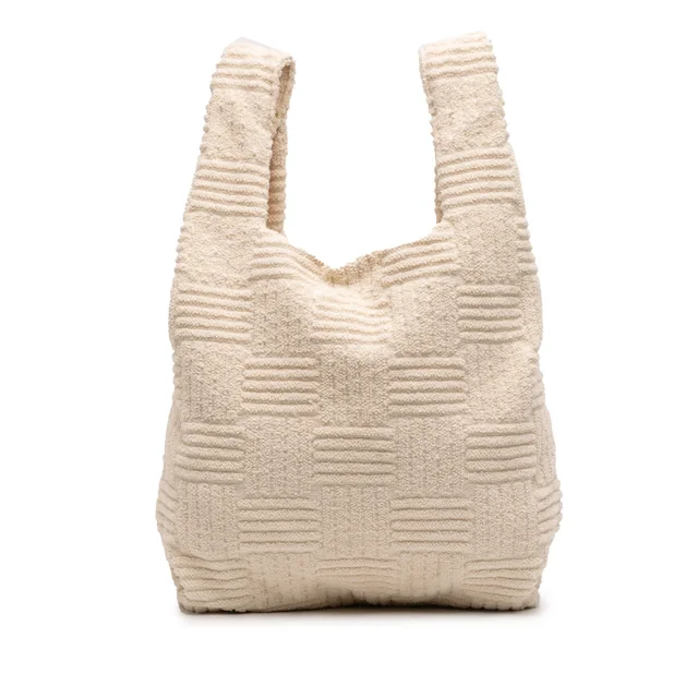 White Bottega Veneta Terry Cloth Shopping Tote in White from Designer Revival
