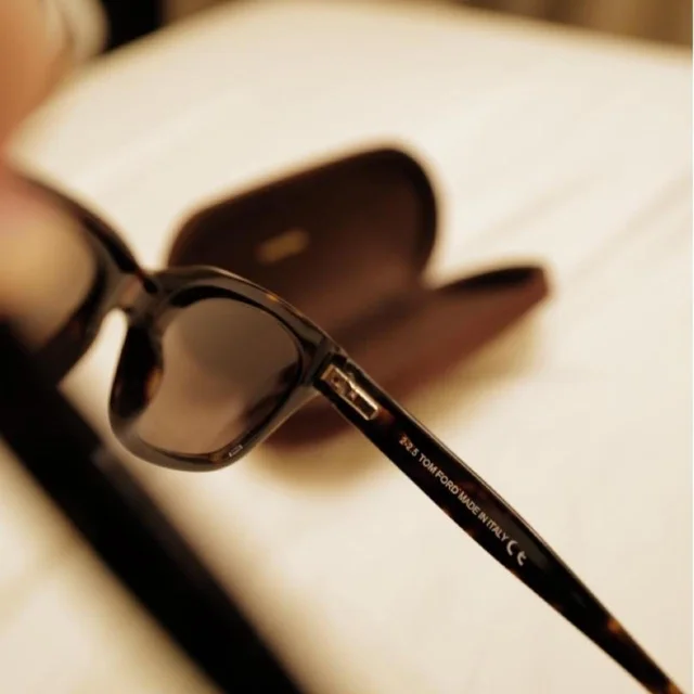 Tom Ford Men's Sunglasses - Brown/Black in black|brown|red from Depop, photo 4 of 8