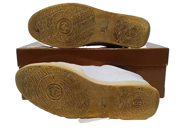 Gucci Leather-Trimmed Suede and Mesh Sneakers UK 7.5 in White Suede from Oxfam Online Shop, photo 7 of 7