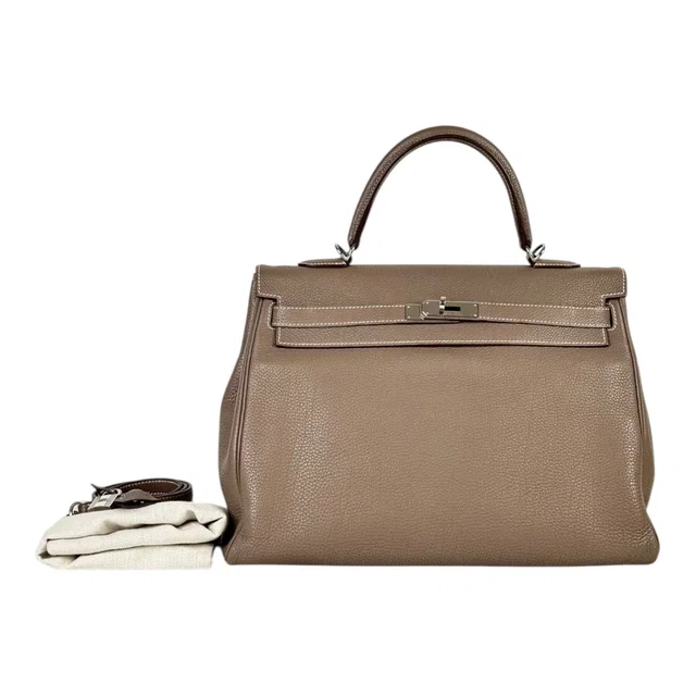 Hermès Kelly 35cm in Etoupe Togo in Taupe Togo leather from Luxury Promise
