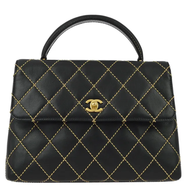 Chanel 2004-2005Black Calfskin Wild Stitch Kelly 30 in Calfskin from AMORE Vintage Tokyo
