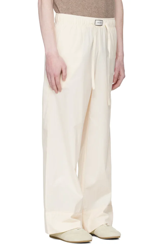 Entire Studios Off-White Pajama Lounge Pants, photo 2 of 3 from SSENSE