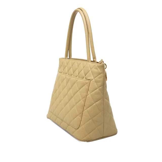 Beige Chanel Caviar Medallion Tote in Beige Caviar leather from Designer Revival, photo 2 of 7
