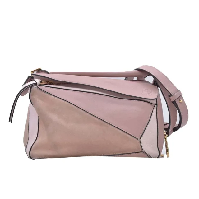$3850 Loewe Calfskin Suede Small Puzzle Bag Blush in multicolor Calfskin from Grailed