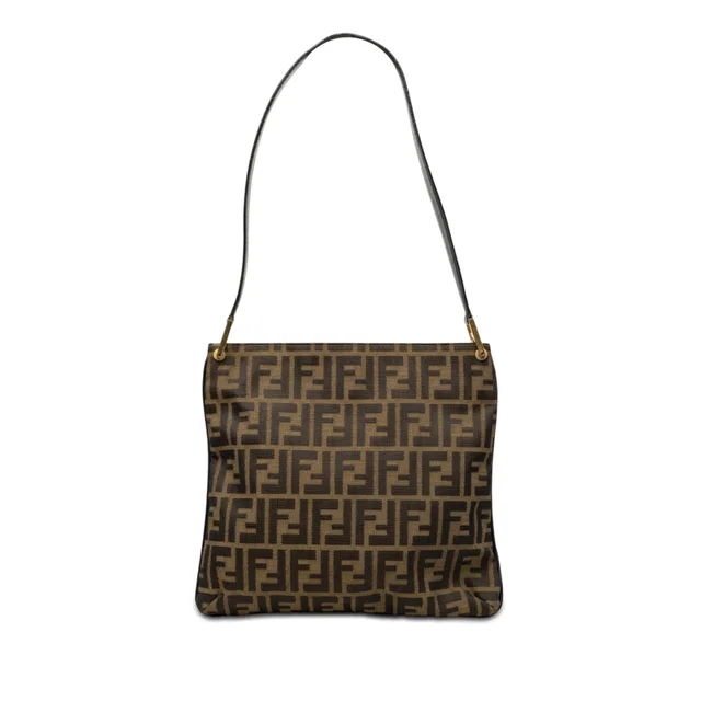 Brown Fendi Zucca Canvas Shoulder Bag in Brown Canvas from Designer Revival