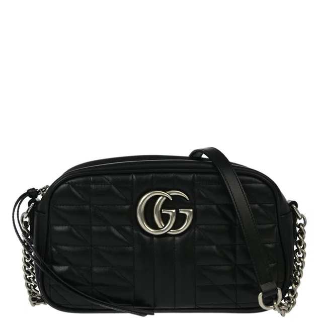 Gucci 2023 Black Marmont Shoulder Bag in Black Leather from AMORE Vintage Tokyo