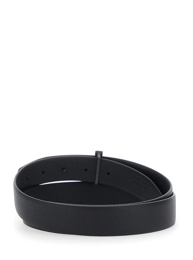 Tom Ford T-Buckle Leather Belt — Black Calf in Black Leather from HEWI, photo 2 of 2