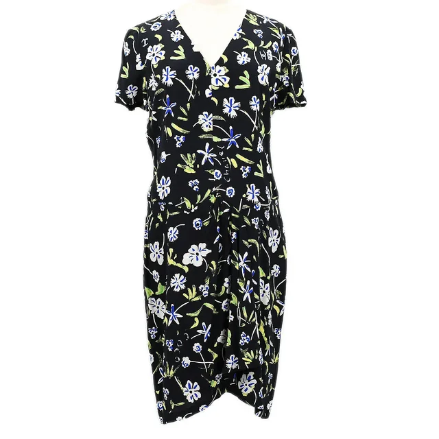 Chanel 1997 Spring floral-print draped silk dress #42 in Silk from AMORE Vintage Tokyo