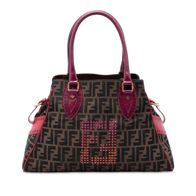 Brown Fendi Zucca Canvas Etniko Du Jour Handbag in Brown Canvas from Designer Revival