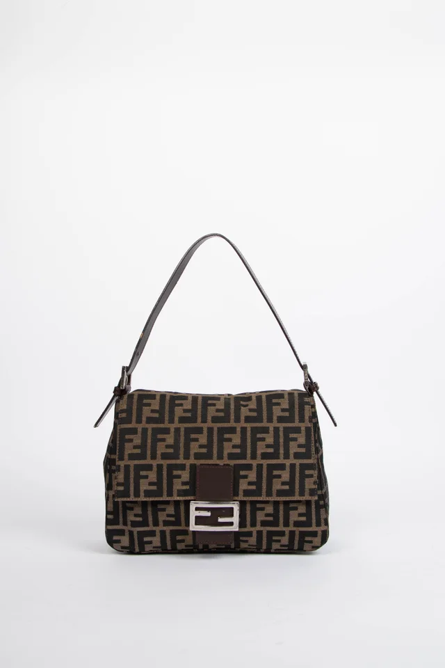 Fendi Vintage Zucca Canvas Mamma Baguette Shoulder Bag in Canvas from Break Archive