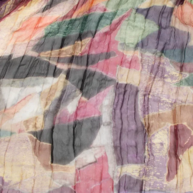 Chanel Multicolor Silk Pleated Scarf in Multicolor Silk from Labellov, photo 3 of 3