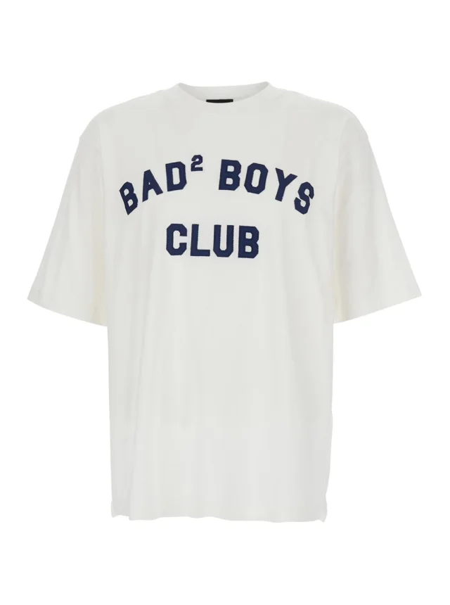 Dsquared2 White Crew Neck T-Shirt with Logo Print on the Front in Cotton for Men in White 100% Cotton from Gaudenzi Boutique, photo 1 of 1