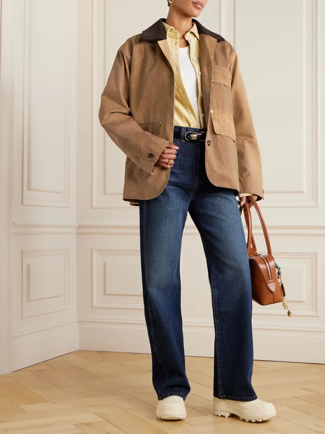 STELLA MCCARTNEY Corduroy-trimmed washed organic cotton-canvas jacket in Beige, photo 2 of 2 from NET-A-PORTER (Canada)